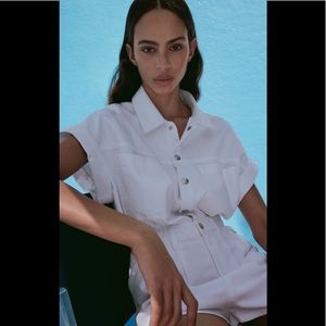 Zara denim jumpsuit with pockets